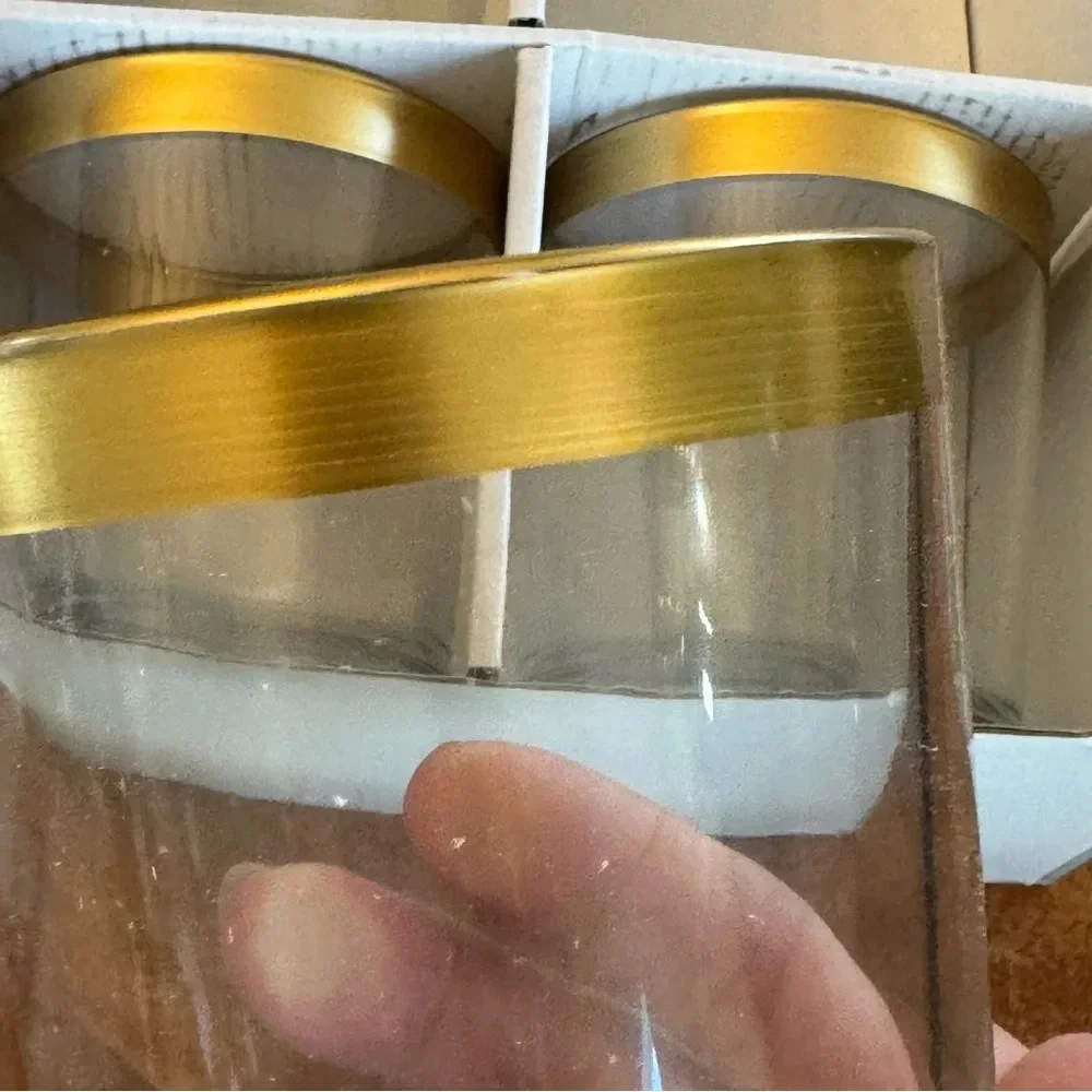 NWT Gold Rim 13oz Highball Glasses Set of 4